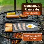 GRILLDUO™ - PARRILLA REVERSIBLE 2 EN 1 DE HIERRO FUNDIDO🔥+ ENVÍO GRATIS 🎁