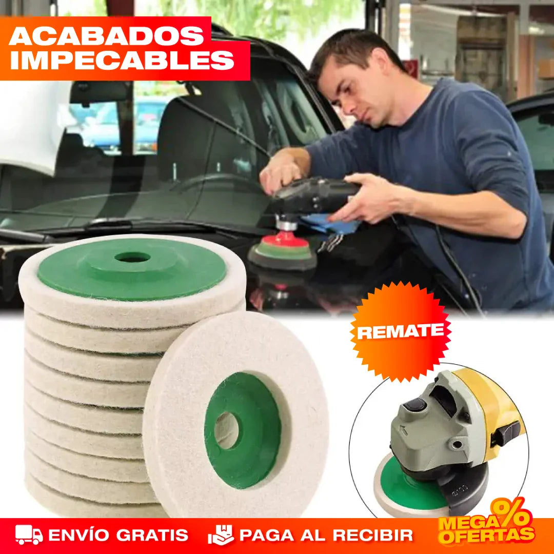 GLOSSPRO™ - SET DE DISCOS PULIDORES DE LANA + ENVÍO GRATIS📦